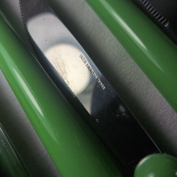 IKEA Grammatik Green 8 Lot Set Vintage Stainless Flatware Cutlery Knives Utensil - Picture 10 of 12